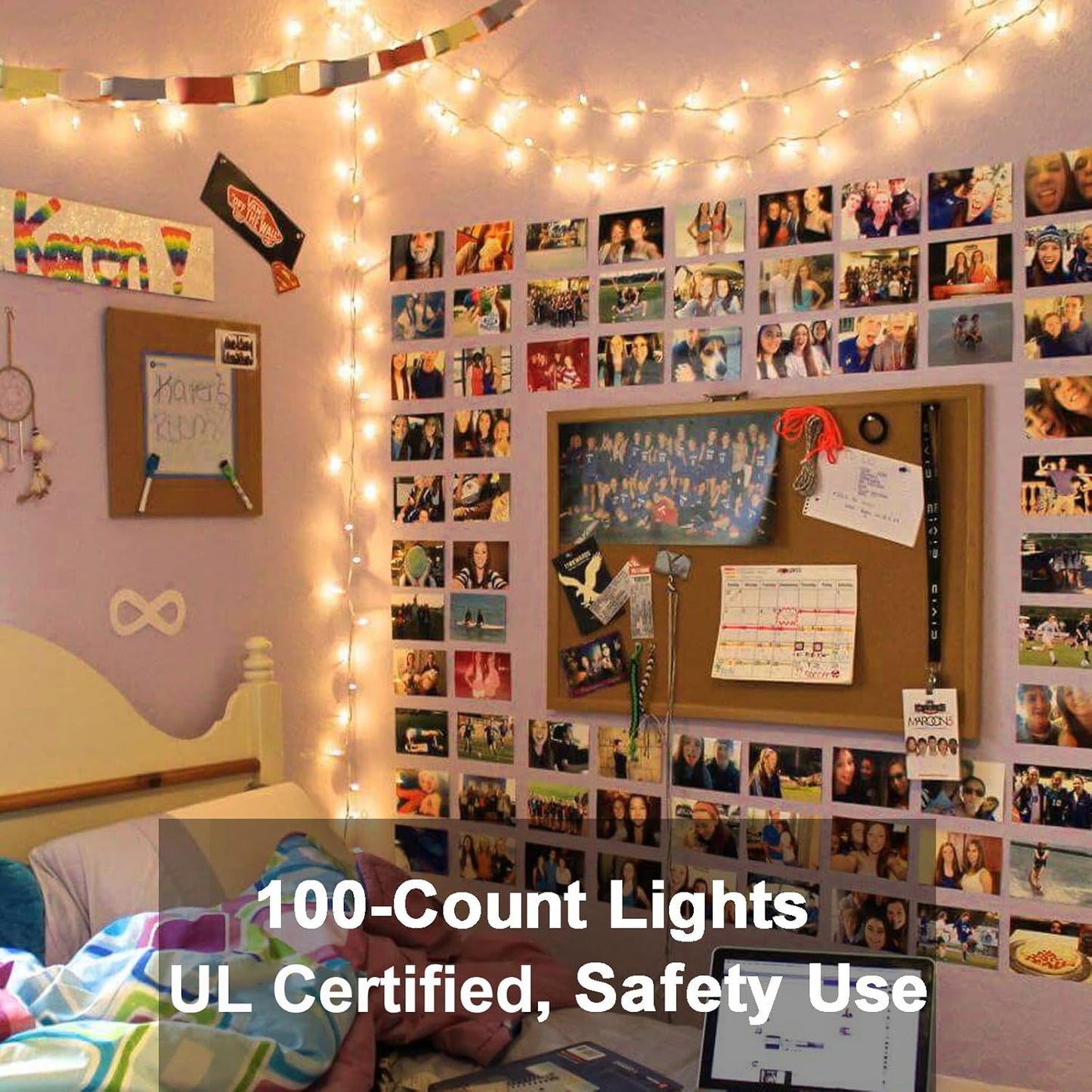ODEETRONIC Warm Christmas Lights - 21.63ft 100-Count Clear Fairy String Lights | UL Certified Indoor/Outdoor Use