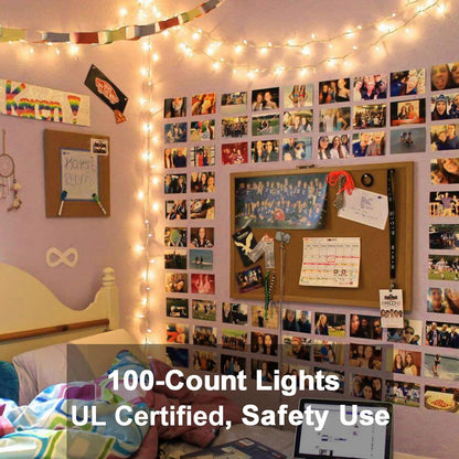 ODEETRONIC Warm Christmas Lights - 21.63ft 100-Count Clear Fairy String Lights | UL Certified Indoor/Outdoor Use