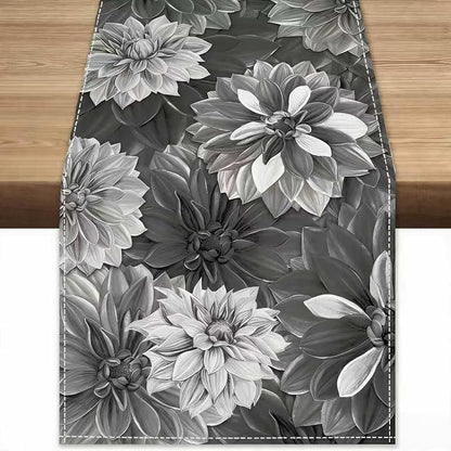 OYIMUA Grey Chenille Table Runner 13x72in - Waterproof, Heat-Resistant