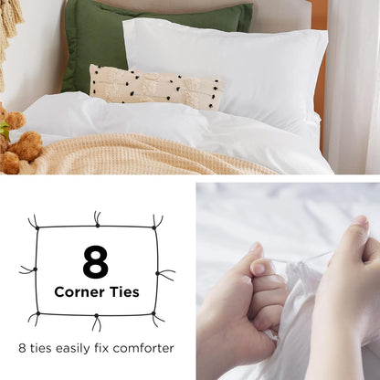 Bedsure Duvet Cover Set - Extra Soft Prewashed Cotton-Like Polyester | Twin/Twin XL, White, 2 Pieces