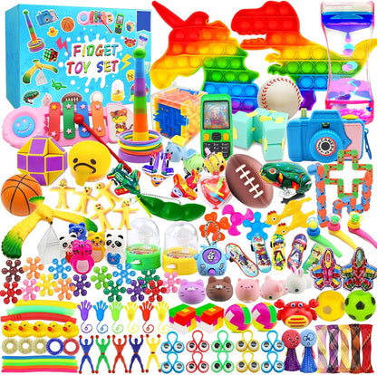 Skiennix Fidget Toys Assortment - 125 Pack for Kids 4-12 | Stress Relief & Party Favors
