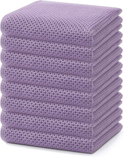 Homaxy Kitchen Dish Towels - Ultra Soft 100% Cotton Waffle Weave, Quick Drying, 13 x 28 Inches, 8-Pack in Lavender