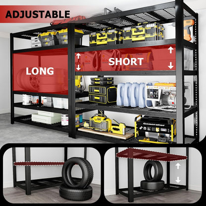 Regine Switzerland Heavy Duty Garage Shelving - 5-Tier Adjustable Storage Unit | 84" H x 24" D x 55" W, 3050 lbs Capacity