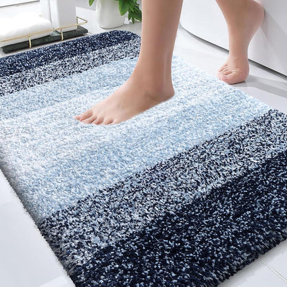 OLANLY Bathroom Rugs - Extra Soft Microfiber Mat with Rubber Backing | Quick Dry, Machine Washable, 30x20, Navy Blue