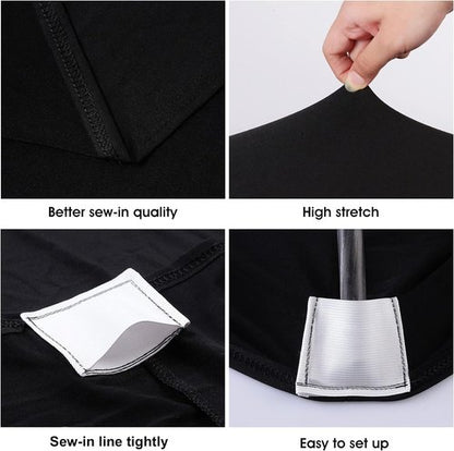 Black Spandex Table Cover by [Brand Name] - Fitted, Washable & Wrinkle Resistant 4ft Rectangle for Events & Parties
