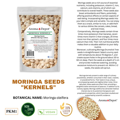 8 oz. Moringa Seeds KERNEL Shelled Clean 100% Natural, Raw Superfood Nutritional, Rich in Vitamins, Edible Seeds, Protein, Minerals, Potassium. (APX 700-800 Kernels)