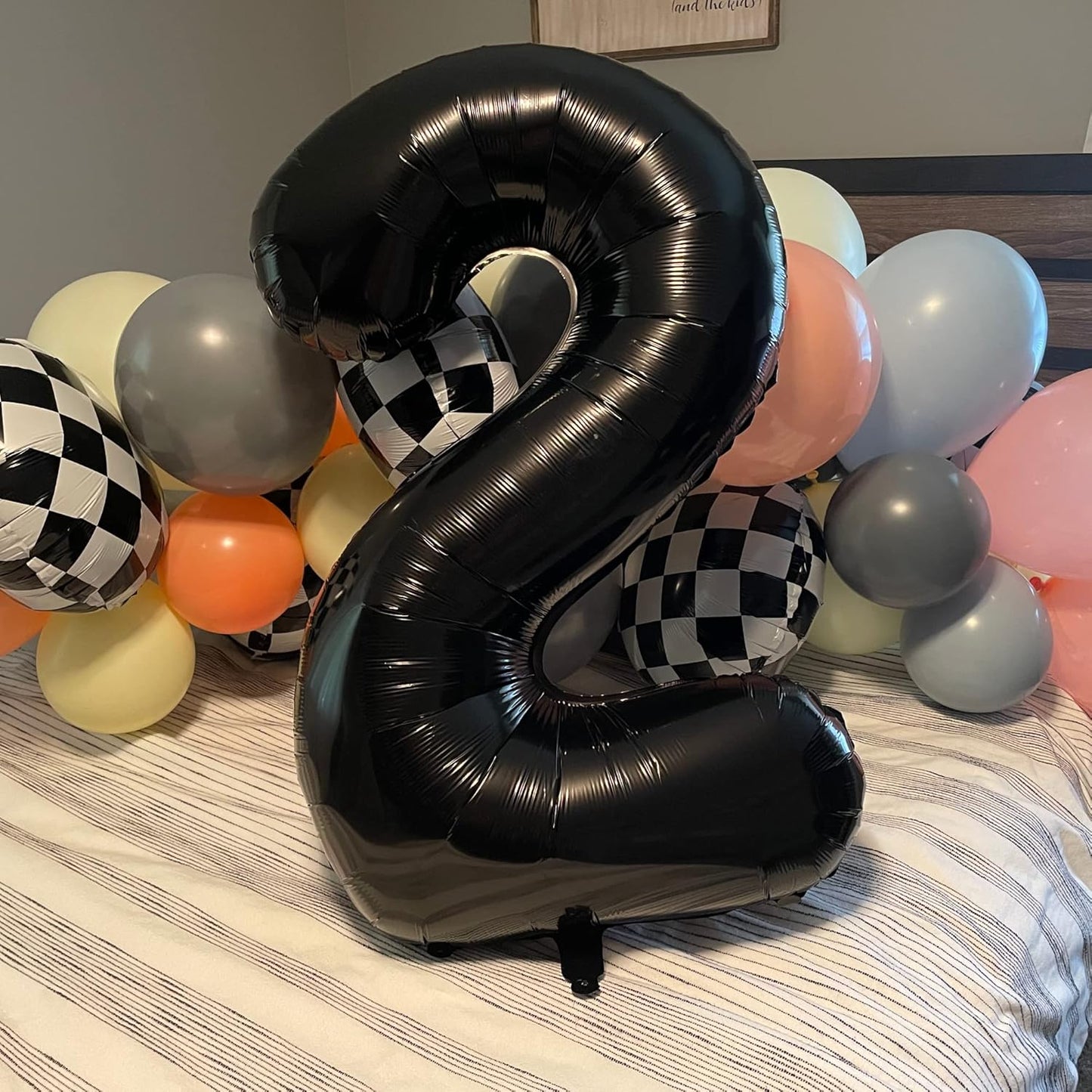 Skiennix Black Foil Number 2 Balloon - 40'' Giant Self-Inflating Helium Balloon for 2nd Birthday & Celebrations