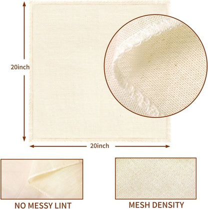 Grade 100 Cheese Cloths by [Brand Name] - 10 Pcs Unbleached Cotton Straining Cloths | 20x20 Inch for Yogurt, Juice, and Cooking
