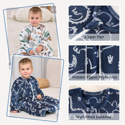 Yoofoss Baby Sleep Sack - Long Sleeve 1.5 Tog Fleece Wearable Blanket | 12-18 Months, Soft & Warm