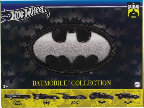 Hot Wheels Die-Cast Toy Cars - Set of 5 Batman 85th Anniversary Batmobile Replicas in Commemorative Packaging