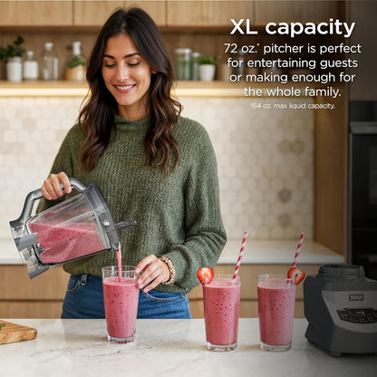 Ninja BL660 Professional Blender - 1100-Watt Smoothie & Food Processor with 72-Oz Pitcher & To-Go Cups | Gray