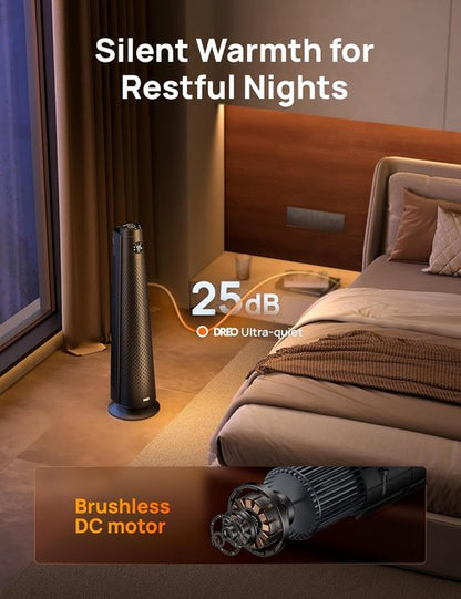 DREO Space Heater - Large Room Electric Heater with Remote & 120° Oscillation | Quiet 25dB, 8 Safety Features, Adjustable Thermostat