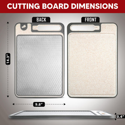 Metal Cutting Boards For Kitchen, Safe Cutting Board Non Toxic, Chopping Board Stainless Steel, Poultry/Meat Safe, Small/Medium, Steel, Wheat Straw, Thin, Non Plastic, Juice Groove, Kitchen Gadgets