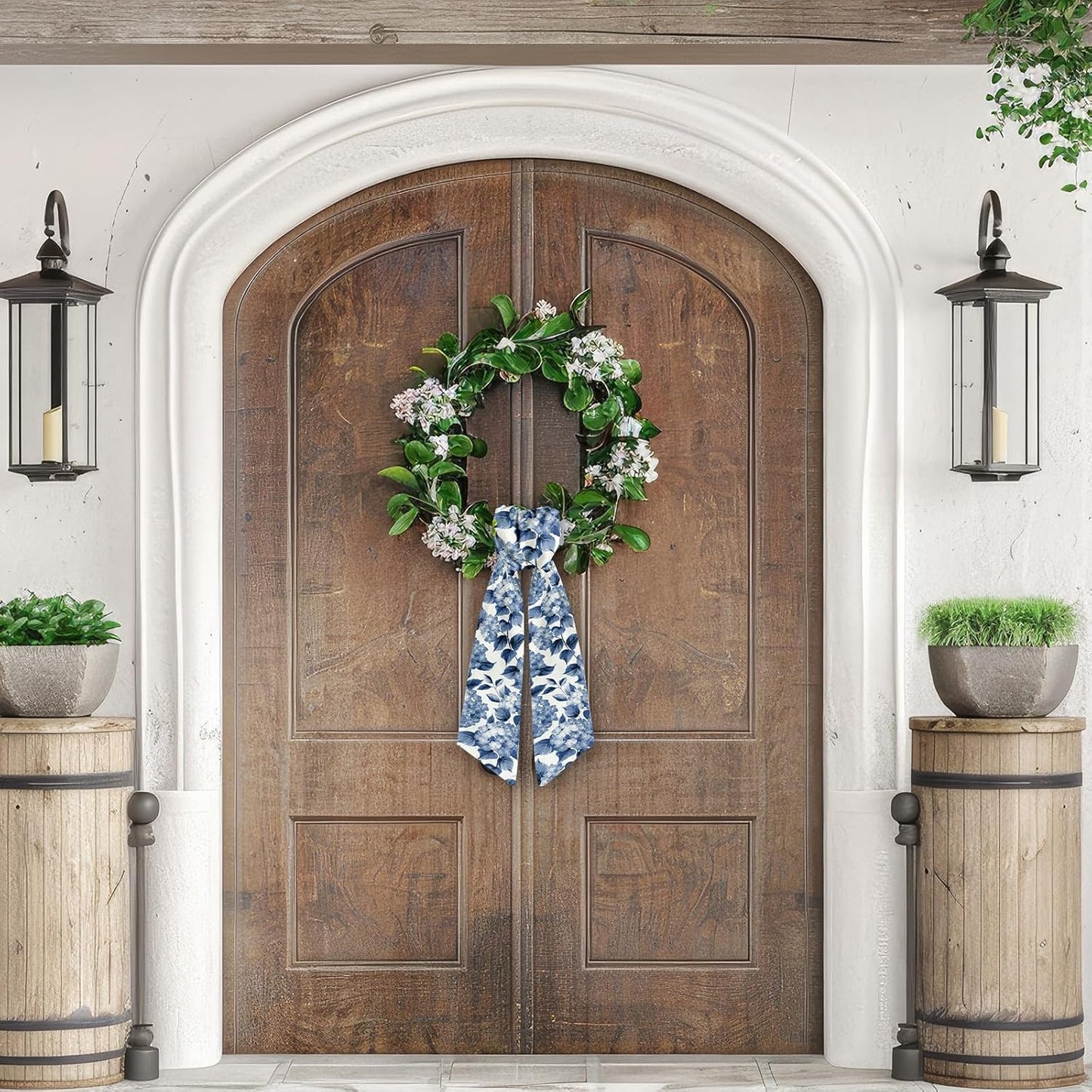 Regine Switzerland Wreath Sash - Floral Satin Ribbon for Front Door Decor | 5.1 x 54.3 Inches