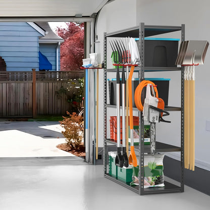 TORACK Garden Tool Organizer - Wall-Mounted Storage Rack for Shovels, Rakes, and Brooms | Durable Folding Design