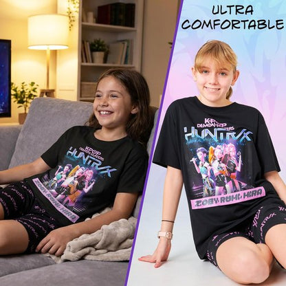 KPop Demon Hunters | Officially Licensed 2-Pc Pajama Set for Girls, Ages 5-14 | Soft T-Shirt & Shorts