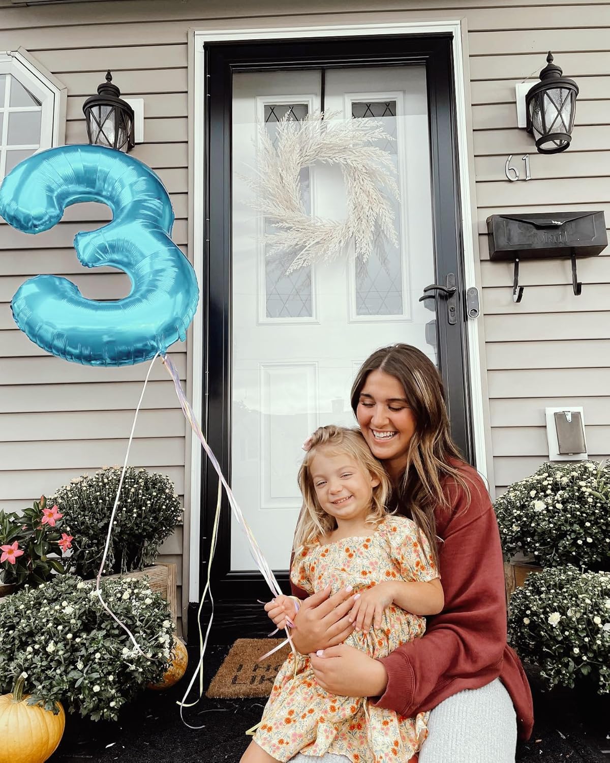 Pearlescent Blue Number 4 Balloon - 40 Inch Birthday Decoration for Girls & Boys