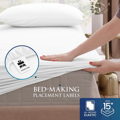 Utopia Bedding Twin Sheets Set - Soft Brushed Microfiber - Deep Pocket Bed Sheets | White, 3-Piece Set