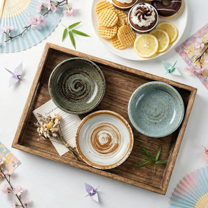 Clothmile Vintage Ceramic Sauce Dishes - 3 Inch Handmade Glazed Bowls for Sushi & Snacks | Perfect Gift