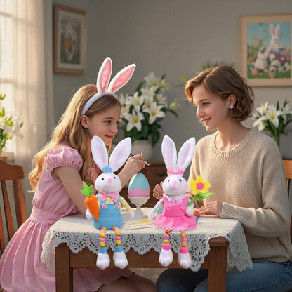 Skiennix Easter Bunny Plush Decorations - Cute Stuffed Rabbit for Easter Basket Stuffers | 2-Pack