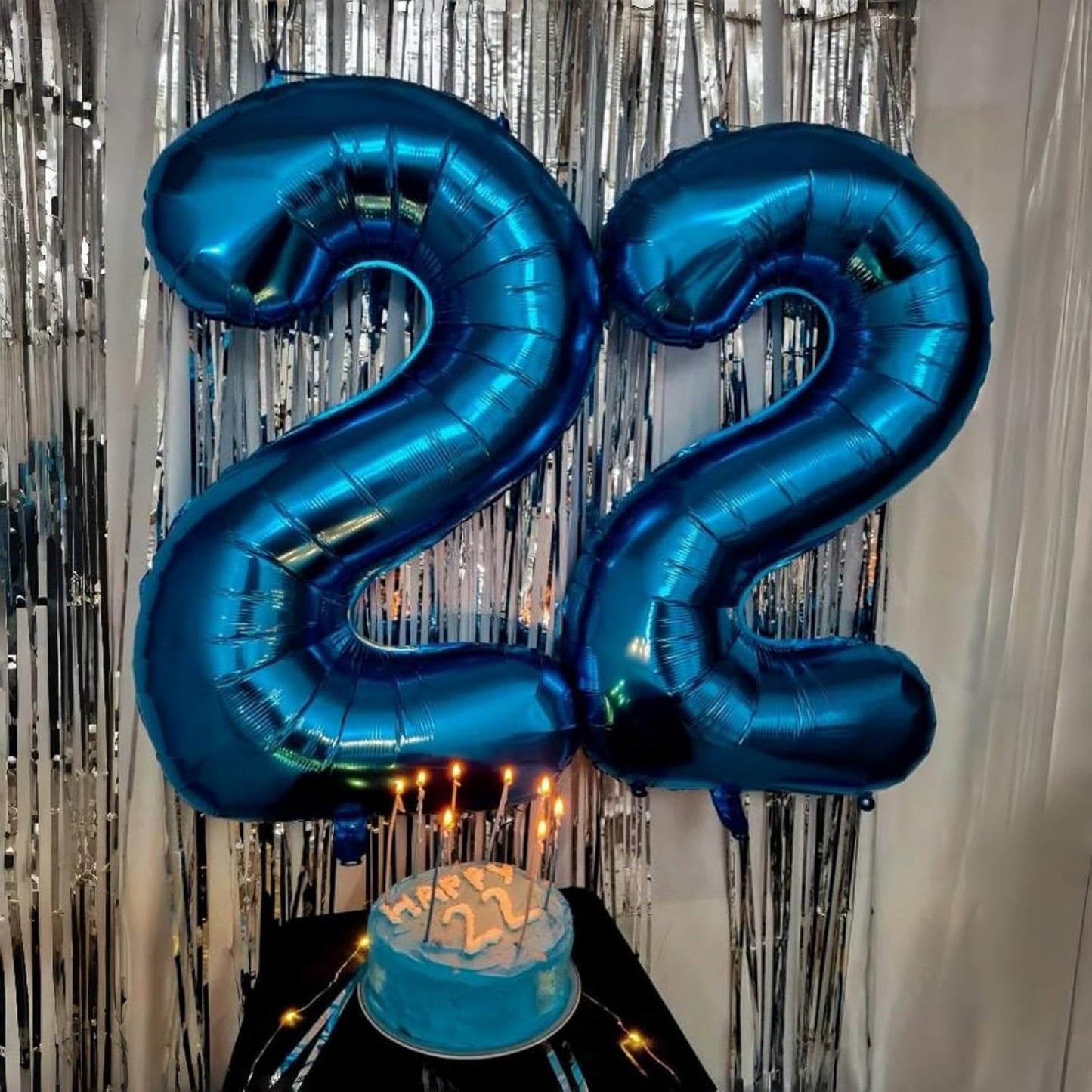 Blue Foil Balloon Number 8 - 40'' Giant Self-Inflating Helium Balloon for 8th Birthday & Graduation Celebrations