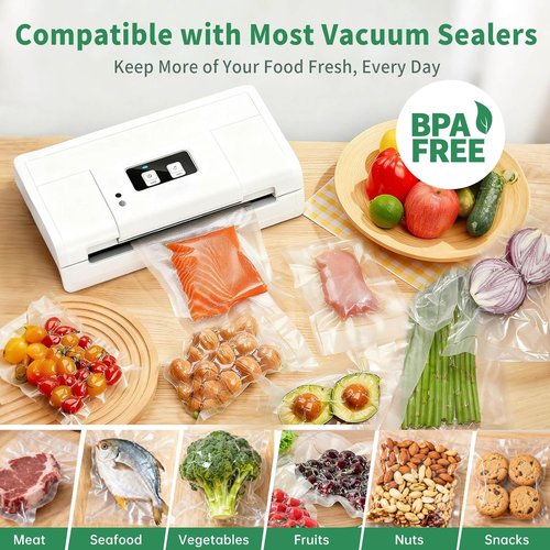 Aotto Vacuum Sealer Bags - 200 Count Quart | 8" x 12" Heavy Duty BPA-Free Food Storage Bags