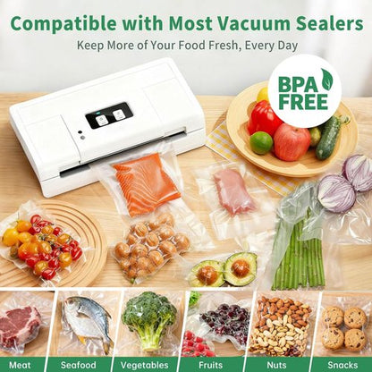 Aotto Vacuum Sealer Bags - 200 Count Quart | 8" x 12" Heavy Duty BPA-Free Food Storage Bags