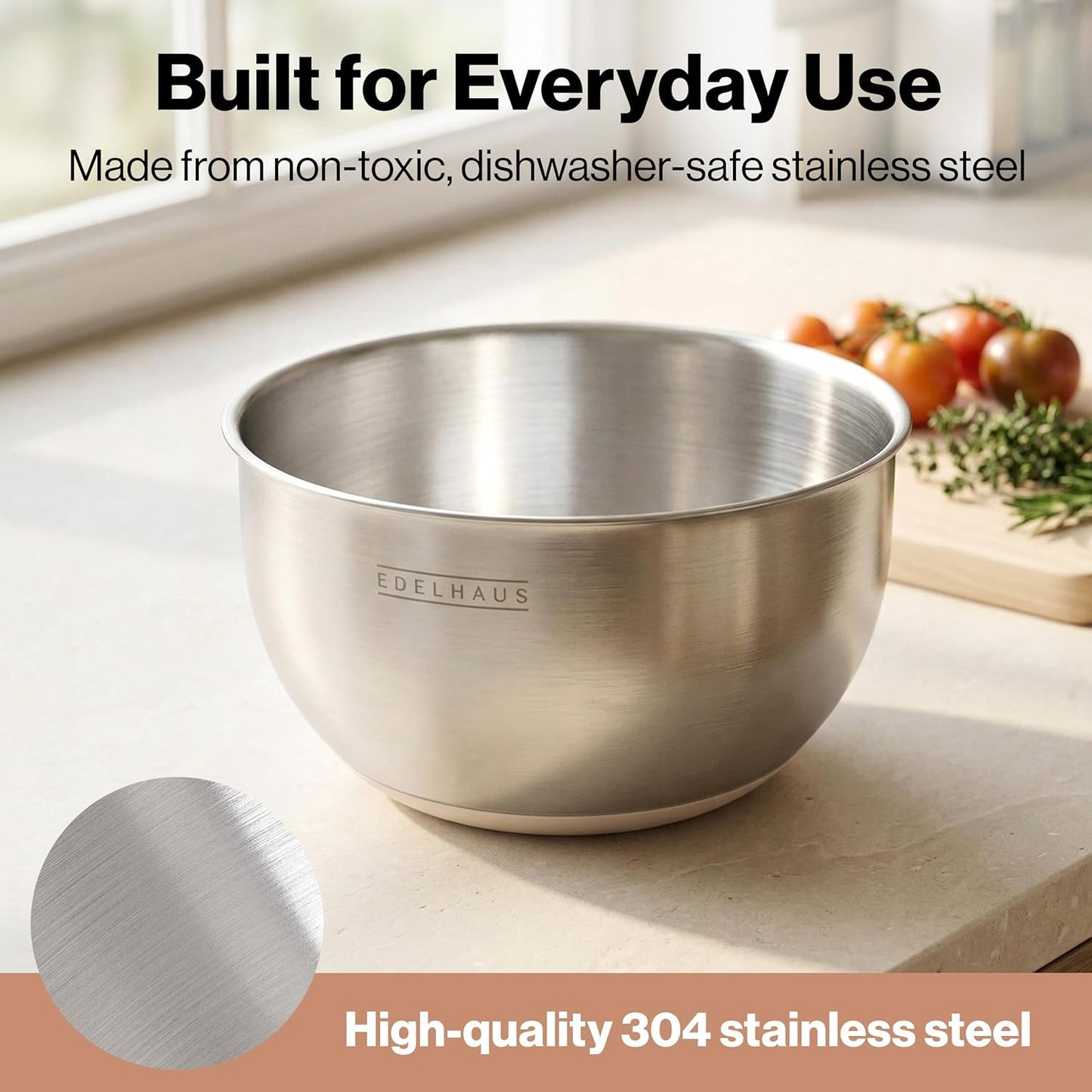 Salad Spinner Stainless Steel 5.3Qt - BPA-Free Lettuce Spinner with Stop Button & Drain Spout