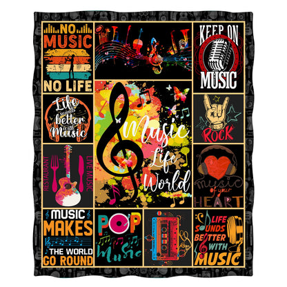 Levens Music Note Blanket Gifts for Women Boys Girls Decor for Bedroom Living Room Birthday Christmas Halloween Office, Warm Soft Cozy Smooth Lightweight Throw Blankets 50"x60"