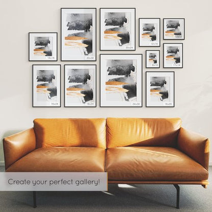 Homeforia 16 x 24 Picture Frame Black, High End Metal 24x16 Poster Frame, 16 x 24 Black Frames Matted to 12 by 18 inch Print, 24by16 Thin Frame with Mat 12x18 Photo, Tempered Glass, Wall Kit, Set of 1