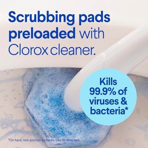 Clorox ToiletWand Cleaning System - Disposable Toilet Cleaner with 16 Scrubbing Pad Refills & Caddy