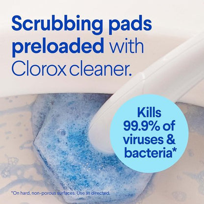 Clorox ToiletWand Cleaning System - Disposable Toilet Cleaner with 16 Scrubbing Pad Refills & Caddy
