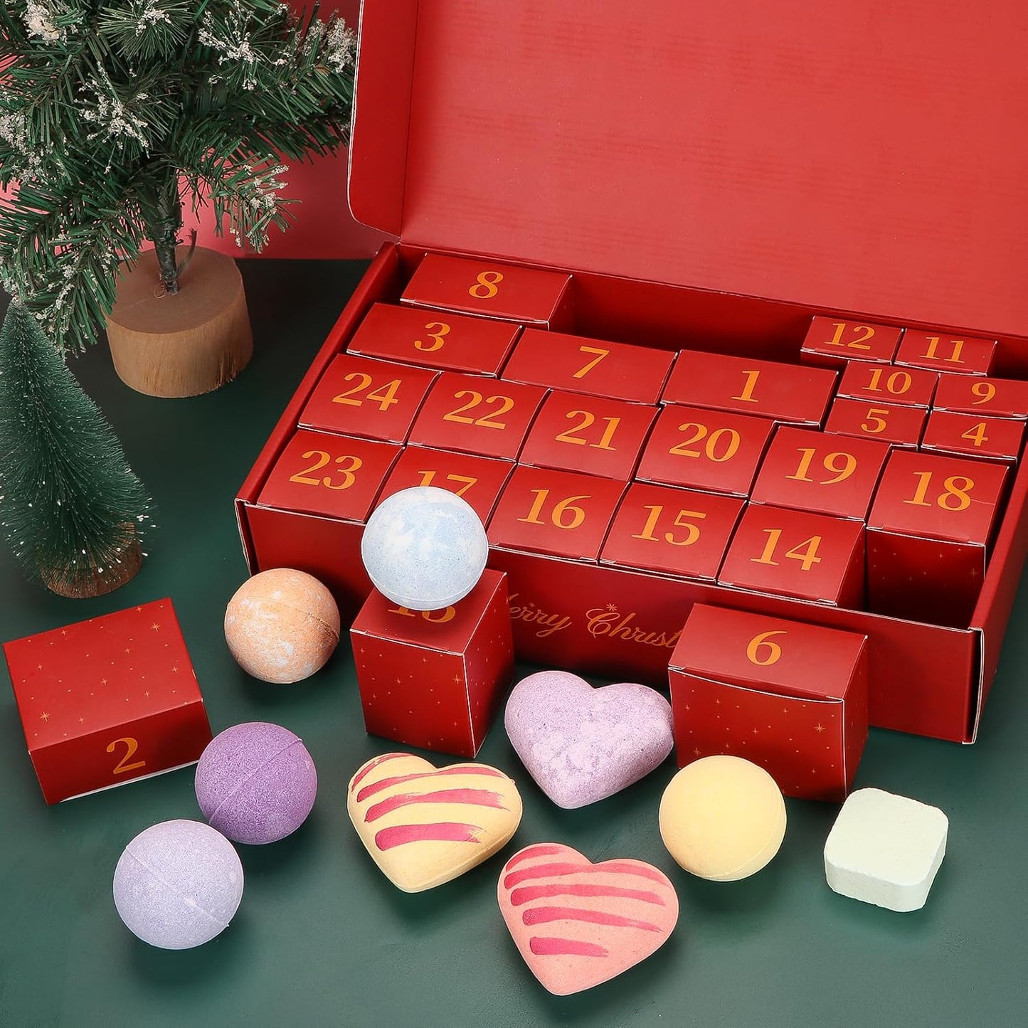 Advent Calendar 2026 - Natural Bath Bombs for Women | 24 Pcs Christmas Countdown Gift Set