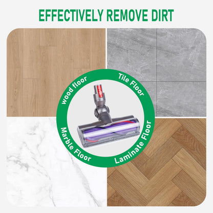 Quick-Release Moterhead Replacement Cleaner Head and Roller Brush Kit Compatible with Dyson V8,V10,V11,V15,SV10,SV12,SV14 Vacuum Cleaners,Vacuum Head Attachments Parts