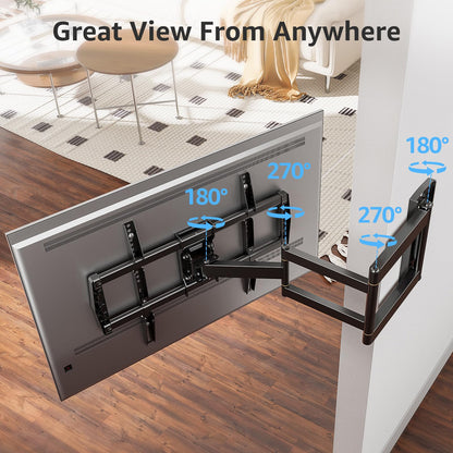 MOUNTUP Full Motion TV Wall Mount with 30” Extension & Tilt & Swivel for Most 42-75 Inch TVs, Long Arm TV Mount Corner Bracket Articulating Arm Mount, Max VESA 600x400mm and Up to 99 lbs, MU0057-L