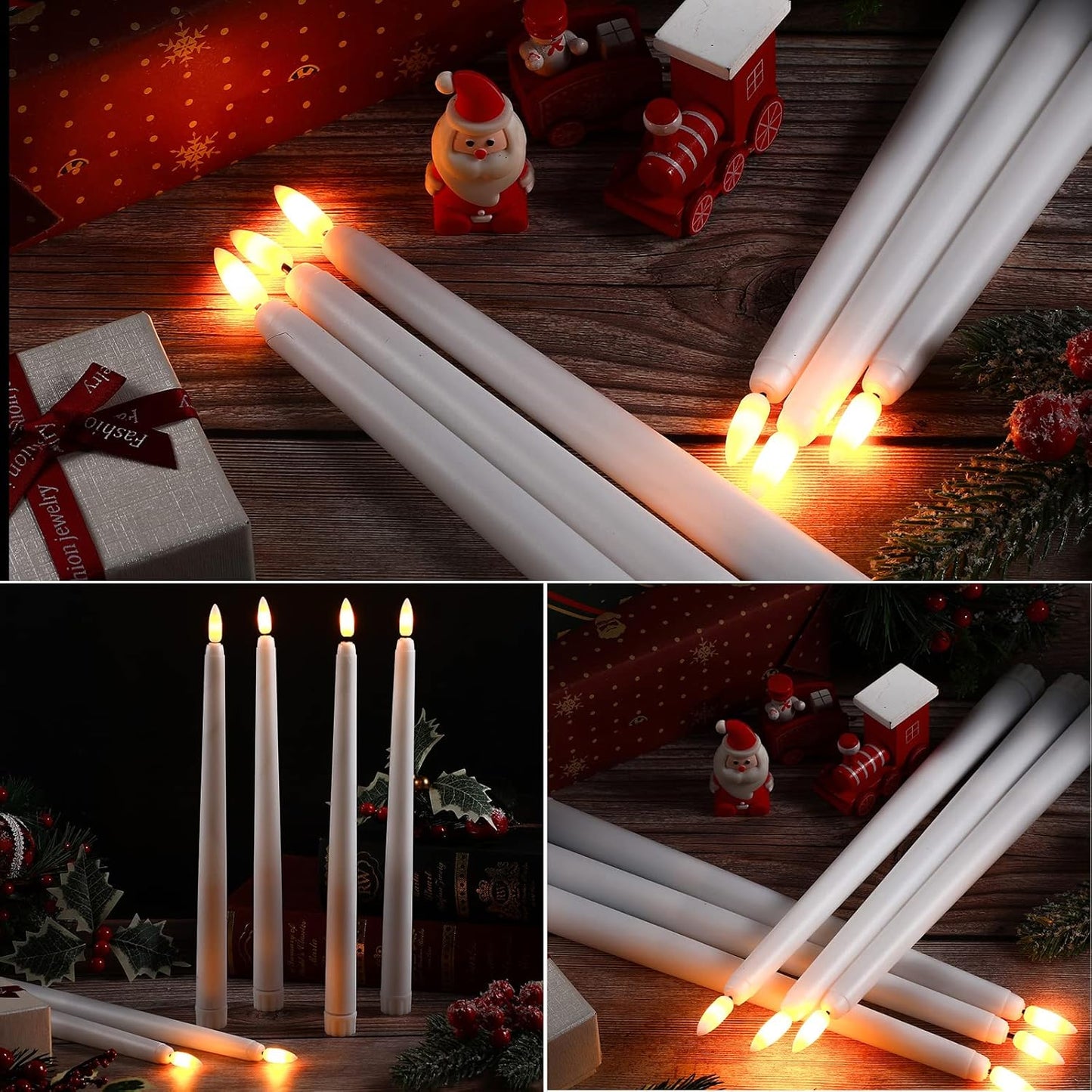 Reginary Flameless Taper Candles - 36 Pack Battery Operated LED Candlesticks | 11" White for Weddings & Parties