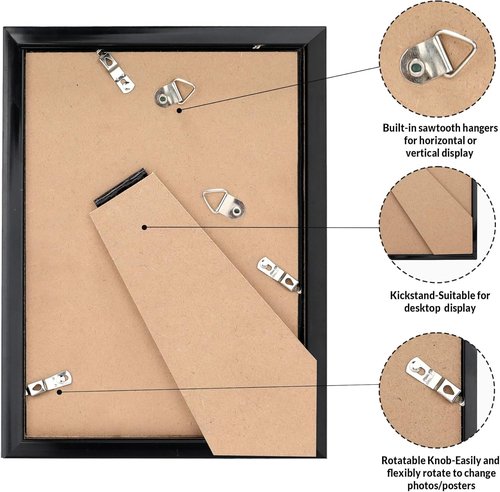 LaVie Home 4x6 Picture Frame - Modern Black Design, Water Resistant, 2 Pack for Stylish Display