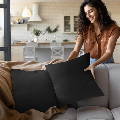Utopia Bedding 20x20 Pillow Inserts, Set of 2, Black – Indoor Decorative Throw Pillows for Bed, Sofa & Couch – Soft, Supportive & Fluffy Cushion Inserts