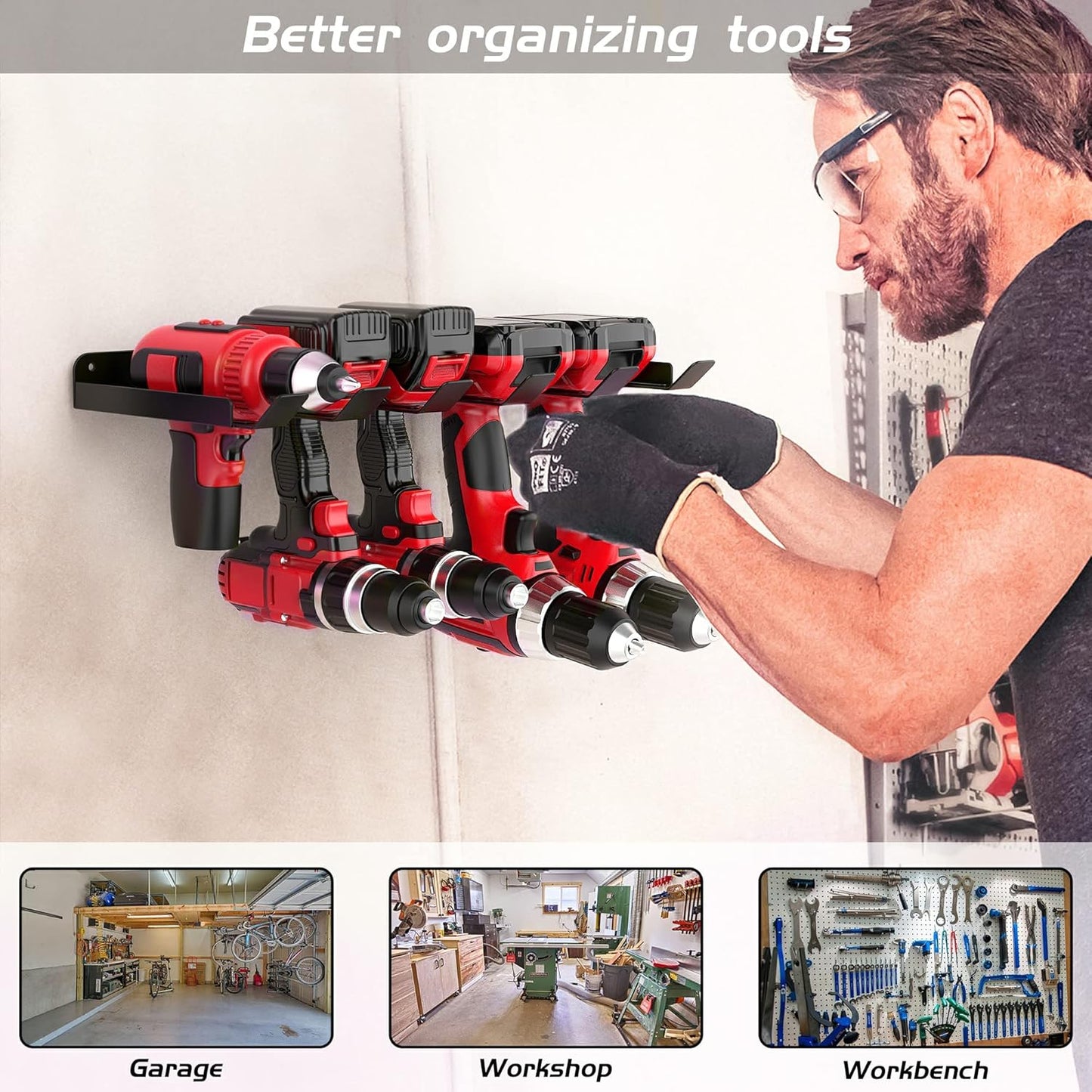 Ultrawall Power Tool Organizer - Heavy Duty Wall Mount Drill Holder for Cordless Tools | Garage Storage Rack