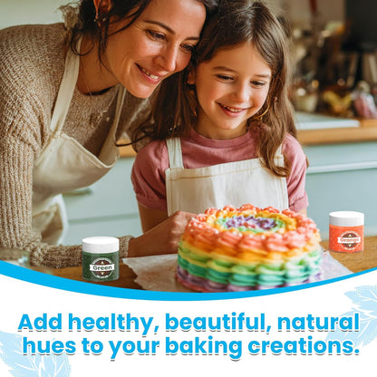 Natural Food Coloring - 6 Colors of Non-Toxic, Hyper-Concentrated Dye-Free Powder | 5g/Bottle