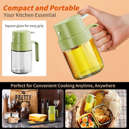 YARRAMATE Mini Oil Sprayer - 6.8 OZ Premium Food-Grade Olive Oil Spray Bottle | Portable Kitchen & BBQ Use (Green)