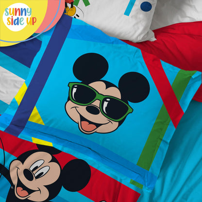 Sunny Side Up Disney Mickey Mouse Twin Comforter Set - 5 Piece Kids Bedding Includes Comforter, Sheets & Pillow Cover - Super Soft Microfiber Bed Set