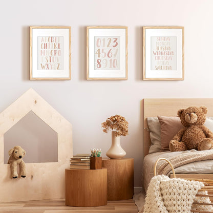 Upsimples 12x16 Picture Frame Set of 5 - Display 8.5x11 Photos with Mat or 12x16 Without | Natural Wood Finish