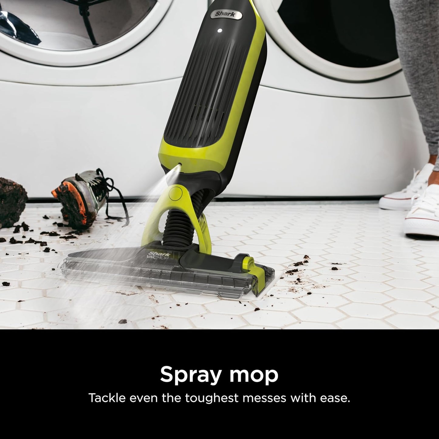 Shark VACMOP Cordless Hard Floor Vacuum Mop - Includes 2 Disposable Pads & 12oz Solution | Charcoal Gray