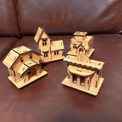 Log Cabin 3D Wooden Puzzle by [Brand Name] - DIY Miniature House Model Kit for Adults & Teens