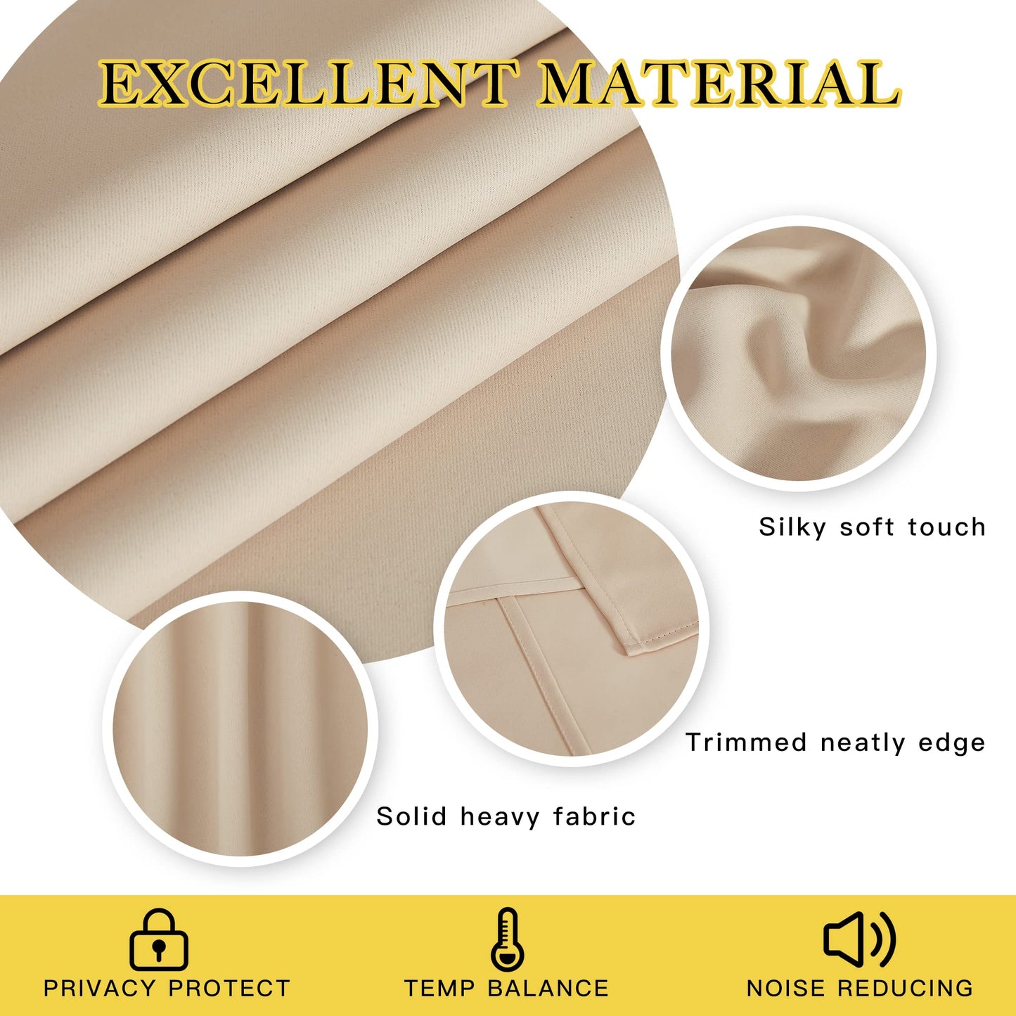 NICETOWN Extra Wide Patio Door Curtain - Energy Smart & Noise Reducing Grommet Thermal Insulated Wide Width Drapes, Sliding Door Curtain for Guestroom(Biscotti Beige, W100 x L84)