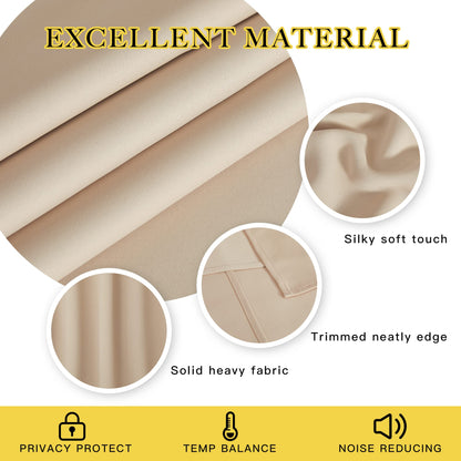 NICETOWN Extra Wide Patio Door Curtain - Energy Smart & Noise Reducing Grommet Thermal Insulated Wide Width Drapes, Sliding Door Curtain for Guestroom(Biscotti Beige, W100 x L84)