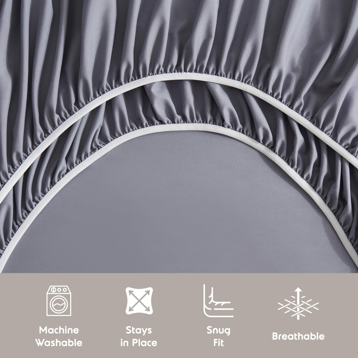 Nestl Twin Sheet Set - 1800 Ultra-Soft Microfiber Twin Bed Sheets - Double Brushed - Deep Pockets - Easy Fit - Extra Soft - 3 Piece Set - Bedding Sheets & Pillowcases (Twin, Dark Grey)