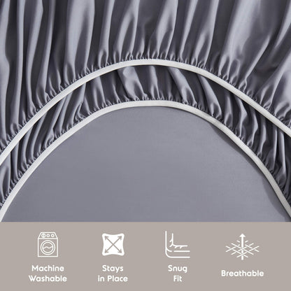 Nestl Twin Sheet Set - 1800 Ultra-Soft Microfiber Twin Bed Sheets - Double Brushed - Deep Pockets - Easy Fit - Extra Soft - 3 Piece Set - Bedding Sheets & Pillowcases (Twin, Dark Grey)