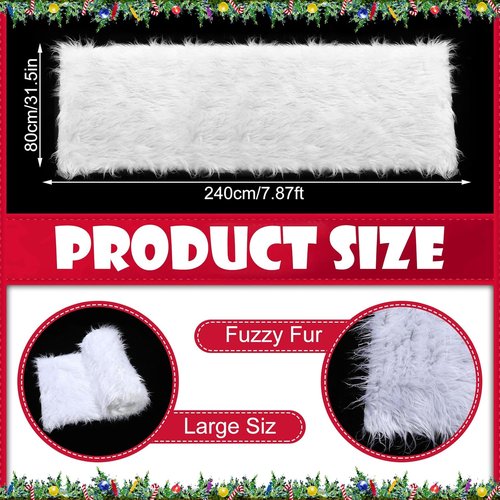 Drydiet Christmas Fake Snow Blanket - Fuzzy Faux Fur for Holiday Decor | 2.6 x 7.9 ft White Snow Decoration